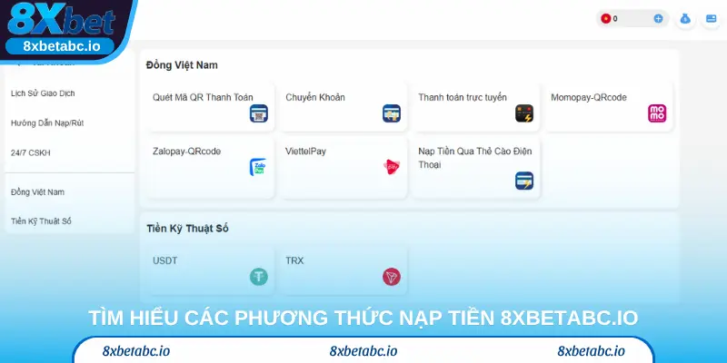 Tìm hiểu các phương thức nạp tiền 8xbet.com và điều kiện đi kèm